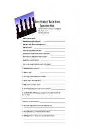 English Worksheet: Easter Island Scavenger Hunt