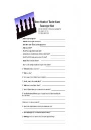 English worksheet: Easter Island Scavenger Hunt