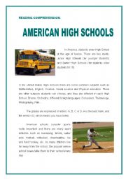 English Worksheet: Reading: American High Schools