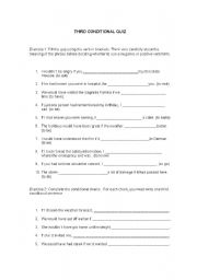 English Worksheet: Third Conditional Quiz