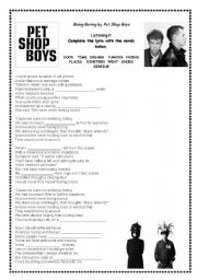 English Worksheet: Being Boring by Pet Shop Boys