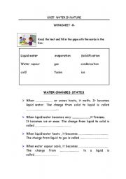 English Worksheet: Facts of water in nature