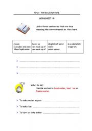 English worksheet: water changes