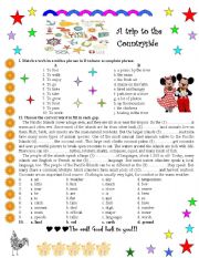 English Worksheet: A trip to the countryside