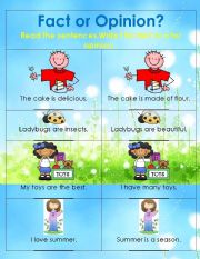English Worksheet: Fact and opinion