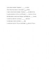 English worksheet: past simple