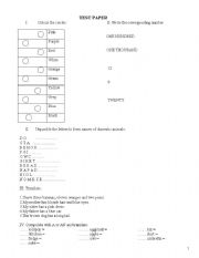 English worksheet: Beginners test