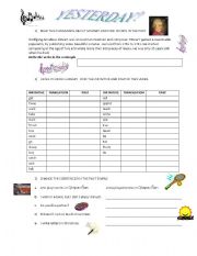 English Worksheet: yesterday