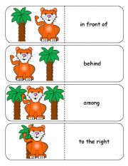 Where is the Tiger Preposition Dominoes and Memory Cards Part 2 of 3 