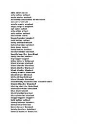 English Worksheet: adjectives