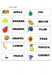 English Worksheet: FRUIT DOMINO