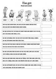 English Worksheet: HAS GOT