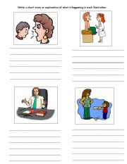 English Worksheet: Write a short story or explanation.....