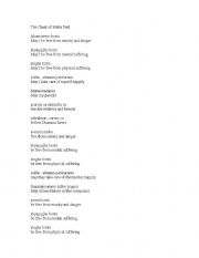 English Worksheet: A song