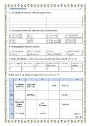 English Worksheet: Numbers Pairwork - Revision: dates, time, fractions etc.