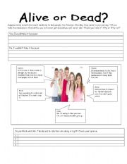 English worksheet: alive or dead