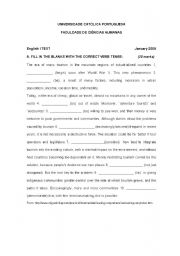 English Worksheet: Mass Tourism and newspapers