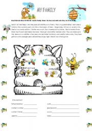 English Worksheet: MY BEE FAMILY