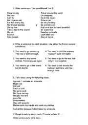 English Worksheet: Conditional 1 and 2