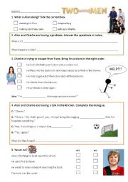 English Worksheet: Two and a half men - Exercises