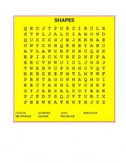 English worksheet: Shapes word search