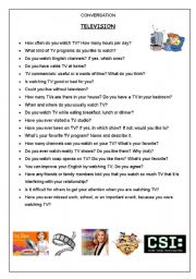 English Worksheet: Conversation - Television