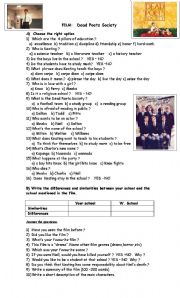 English Worksheet: Dead Poets Society