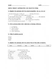 English worksheet: SIMPLE PRESENT