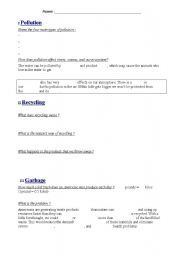 English Worksheet: environment webquest