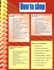 English Worksheet: How to Shop
