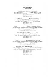 English Worksheet: But I do love you