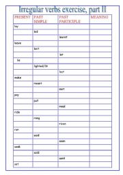 irregular verbs