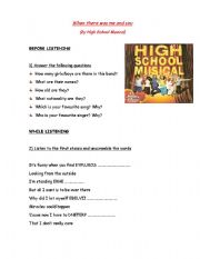 English worksheet: When there was me and you