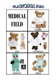 English Worksheet: Flashcards jobs : medical field