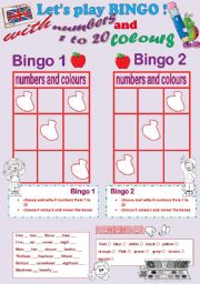 English Worksheet: lets play bingo !