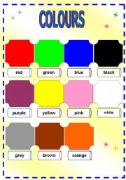 English Worksheet: colours pictionary