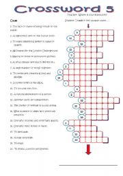 English Worksheet: Crossword 5