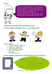 English Worksheet: Read and draw