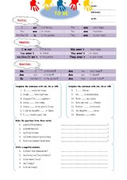 English Worksheet: verb to be - present simple