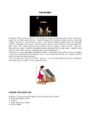 English Worksheet: The pianist