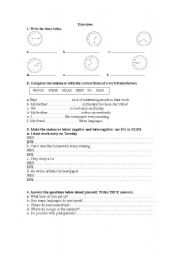 English Worksheet: Present Simple