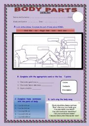 English worksheet: BODY PARTS