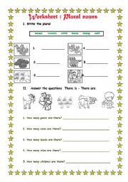 English Worksheet: PLURAL NOUNS