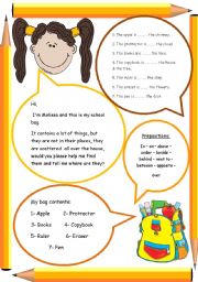 English Worksheet: Prepositions (Part 2 + key) Please download both parts to have the complete sheet