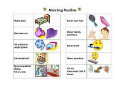 English Worksheet: Morning Routine Visual Reminder Chart