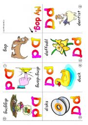 ABC mini-books Dd and Ee: Colour, B & W and blank books (6 pages plus suggestions for use)