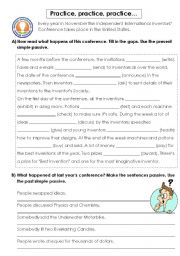 English Worksheet: Active - Passive Exercises