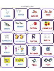 English Worksheet: Plural memory part 1