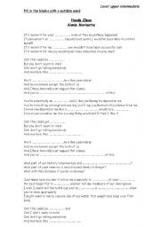 English Worksheet: Song: Hands Clean (Alanis Morisette)