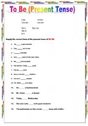 English Worksheet: To Be